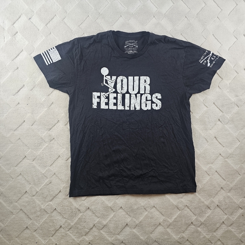 Grunt Style Black T-Shirt Mens Extra Large Graphic Print